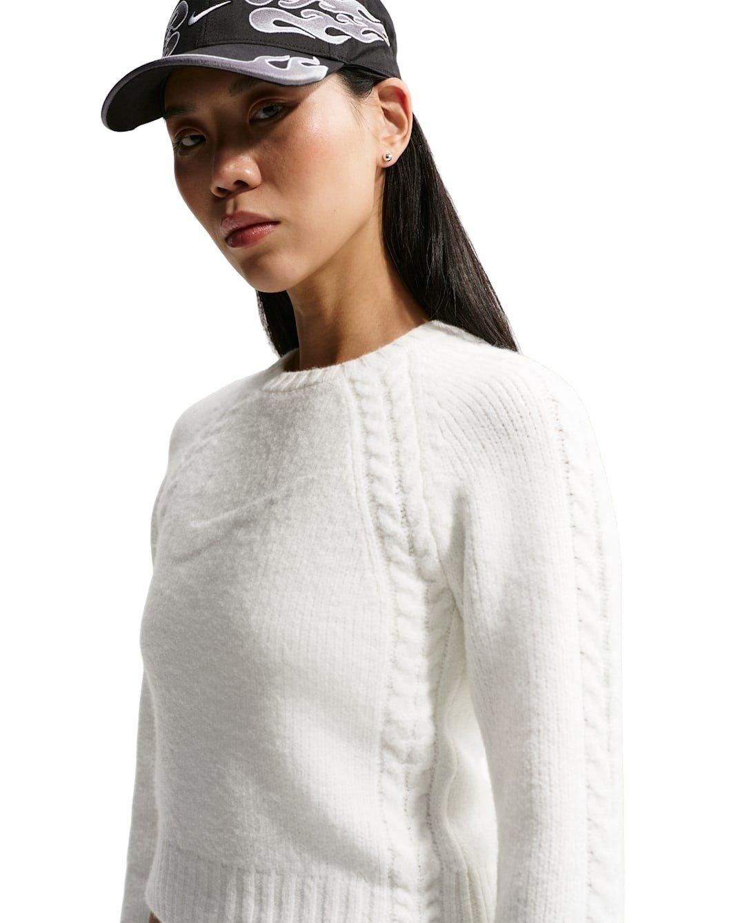 Nike Women's Sportswear Chill Knit Slim Long-Sleeve Sweater - White - WHITE
